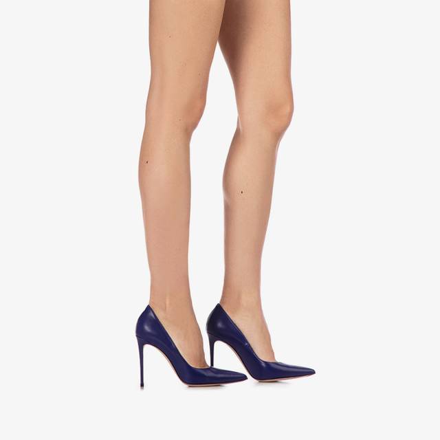 Le Silla Décolleté pelle blu lazuli Comprare a buon mercato