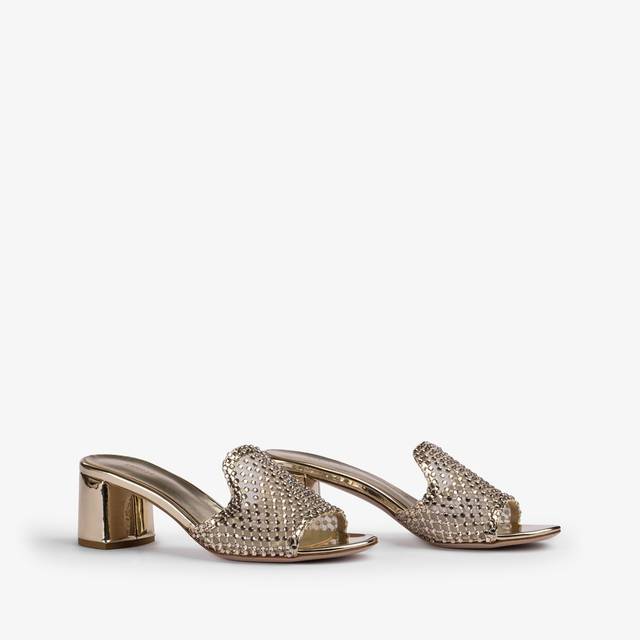 Le Silla Sandalo mule gioiello rete platino con Cristalli Vendite stagionali