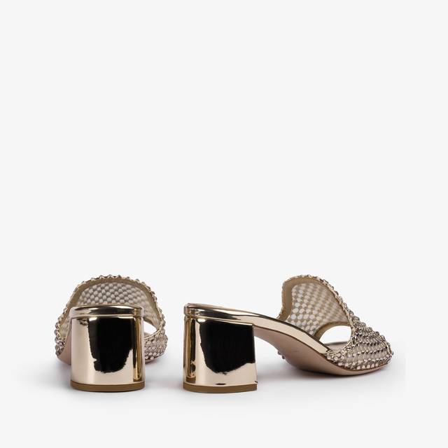 Le Silla Sandalo mule gioiello rete platino con Cristalli Vendite stagionali