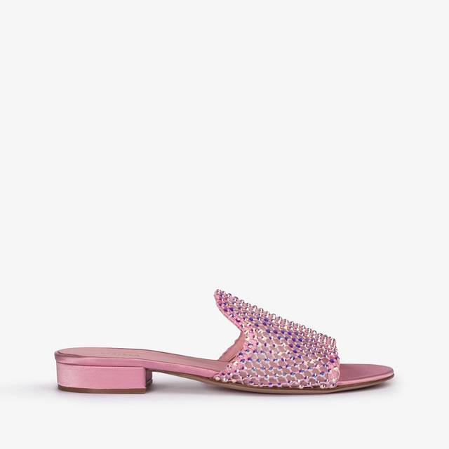Le Silla Sandalo mule gioiello rete rosa dea con Cristalli Offerta natalizia