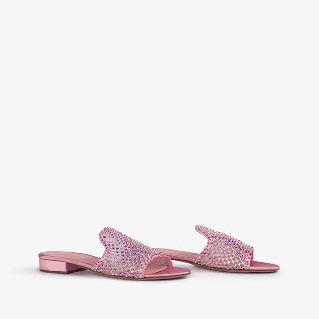 Le Silla Sandalo mule gioiello rete rosa dea con Cristalli Offerta natalizia