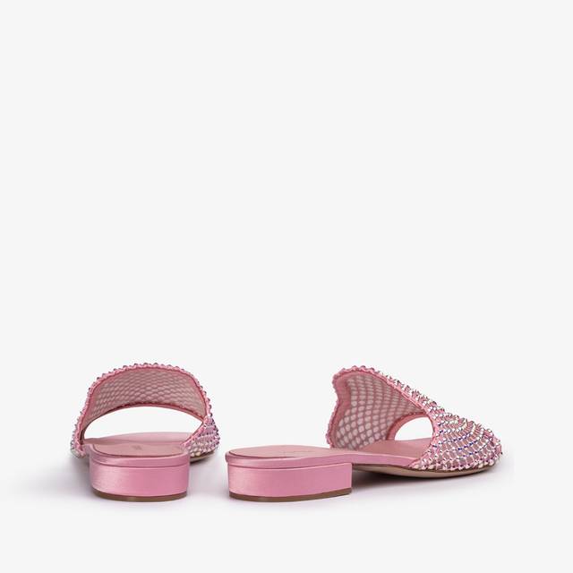 Le Silla Sandalo mule gioiello rete rosa dea con Cristalli Offerta natalizia