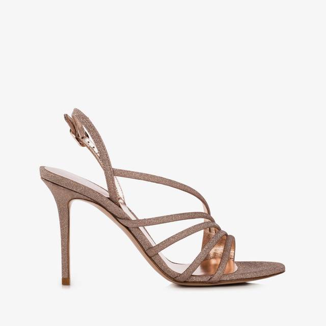 Le Silla Sandalo tessuto glitterato nude skin Offerta Pasqua