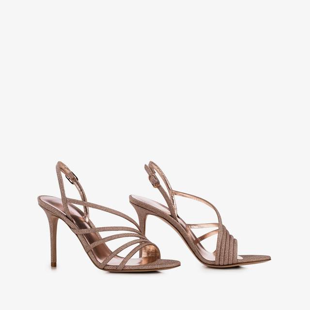 Le Silla Sandalo tessuto glitterato nude skin Offerta Pasqua