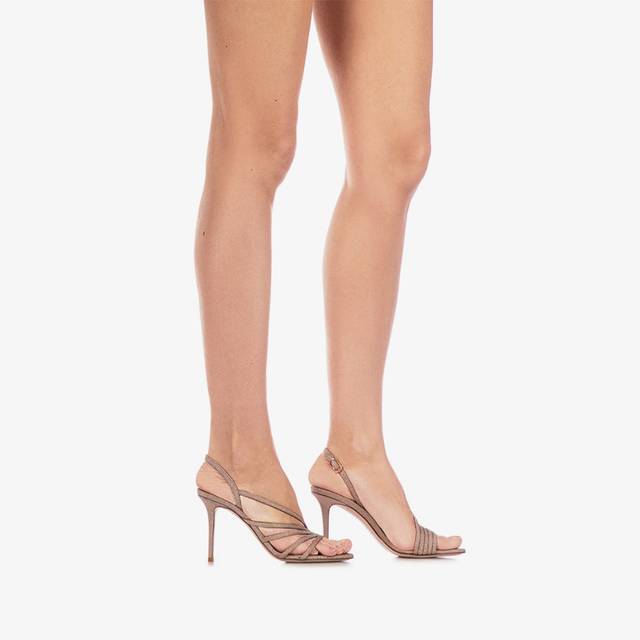 Le Silla Sandalo tessuto glitterato nude skin Offerta Pasqua