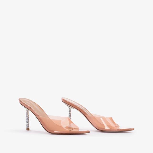 Le Silla Sandalo mule plexy nude phard con Cristalli Vendita calda