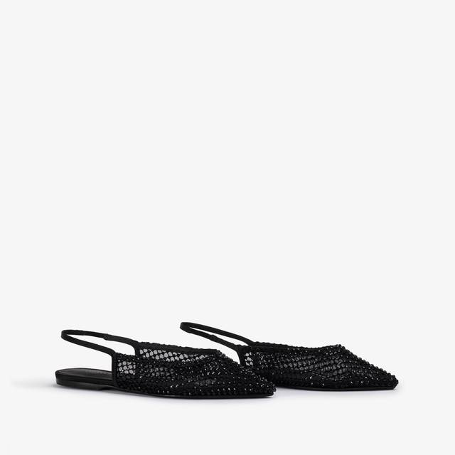 Le Silla Slingback gioiello rete nera jet e Cristalli Offerta migliore