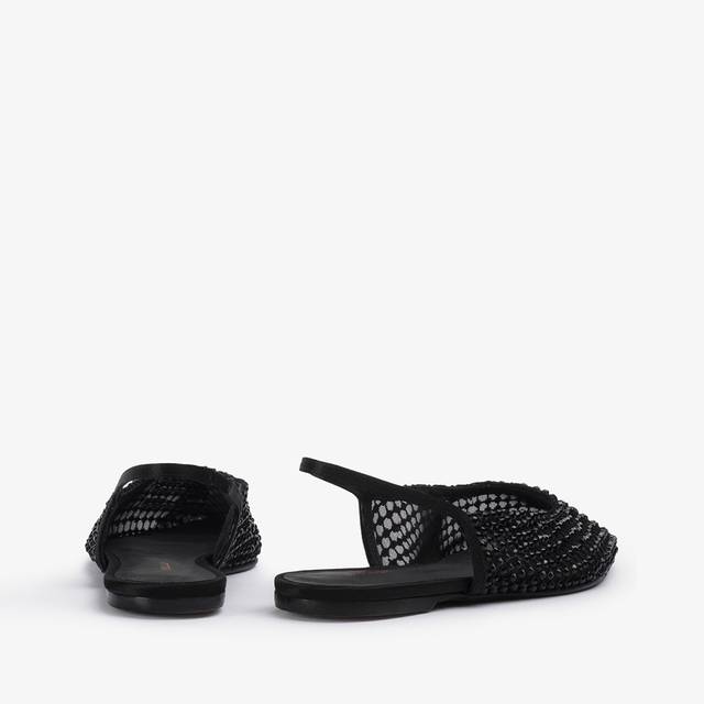 Le Silla Slingback gioiello rete nera jet e Cristalli Offerta migliore
