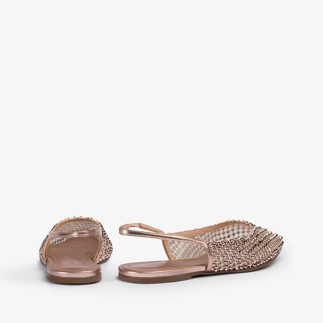 Le Silla Slingback gioiello rete oro rosa e Cristalli Latest fashion