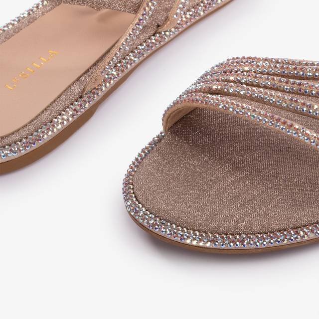 Le Silla Sandalo tessuto glitter nude skin Offerte esclusive