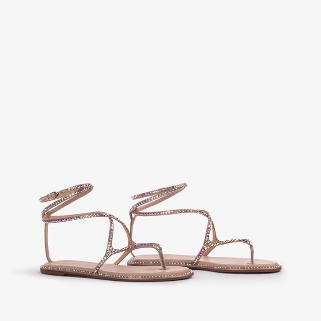 Le Silla Sandalo raso nude phard con Cristalli Lightning offer