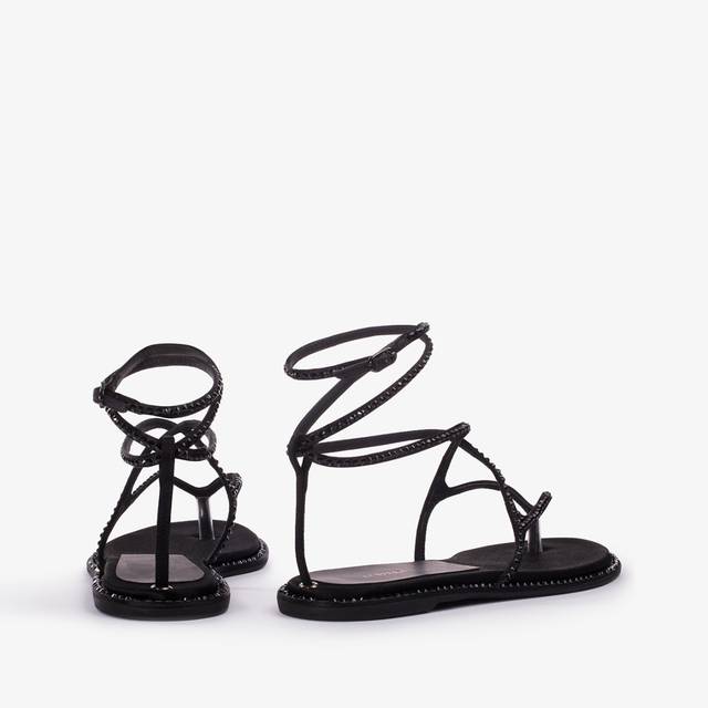 Le Silla Sandalo raso nero jet con Cristalli Nuovi prodotti