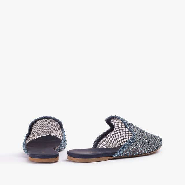 Le Silla Sabot gioiello rete denim blu con Cristalli Bestseller