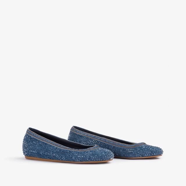 Le Silla Ballerina gioiello denim blu con Cristalli Offerte stagionali