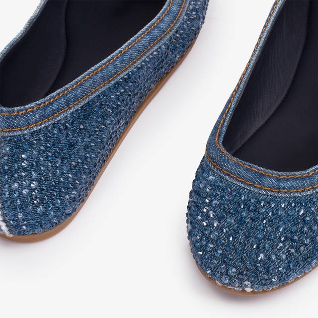 Le Silla Ballerina gioiello denim blu con Cristalli Offerte stagionali