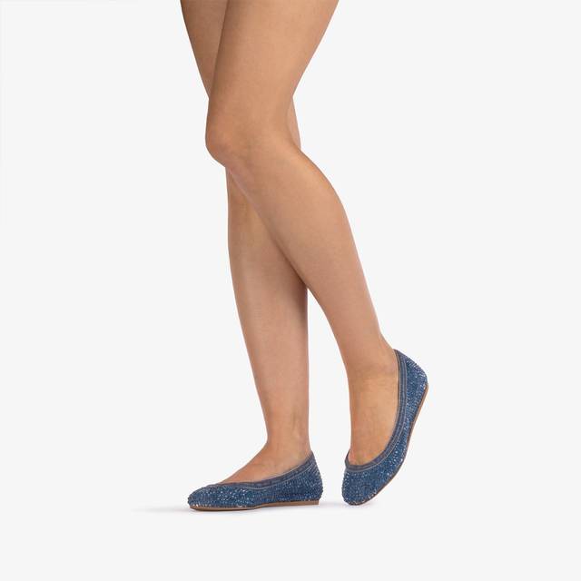 Le Silla Ballerina gioiello denim blu con Cristalli Offerte stagionali