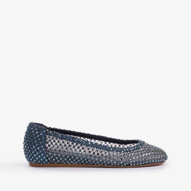 Le Silla Ballerina gioiello rete denim blu con Cristalli Offerte giornaliere
