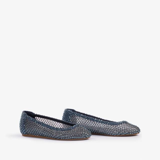 Le Silla Ballerina gioiello rete denim blu con Cristalli Offerte giornaliere