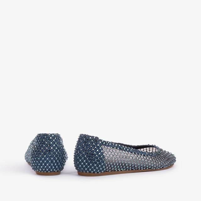 Le Silla Ballerina gioiello rete denim blu con Cristalli Offerte giornaliere