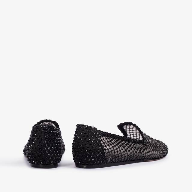 Le Silla Slipper gioiello rete nera e Cristalli neri Enormi risparmi