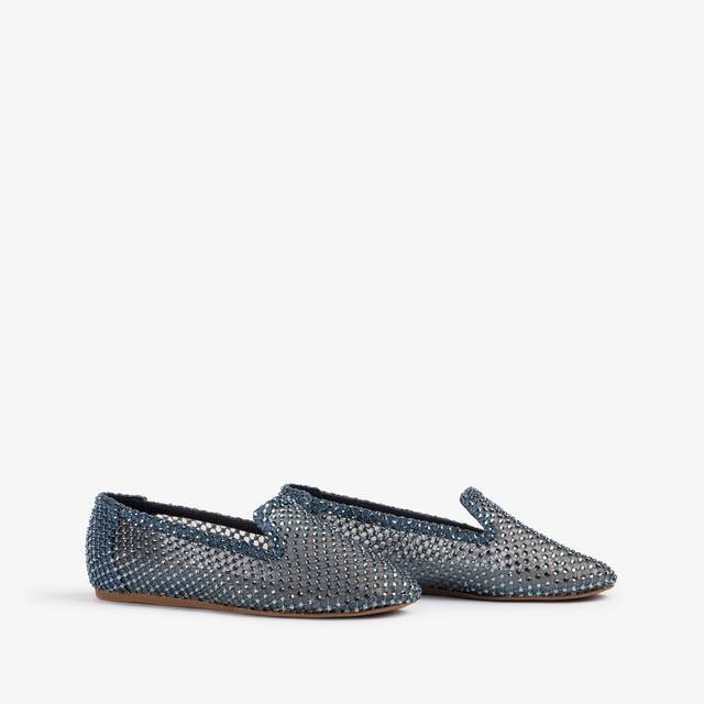 Le Silla Slipper gioiello rete blu denim e Cristalli Sconti VIP