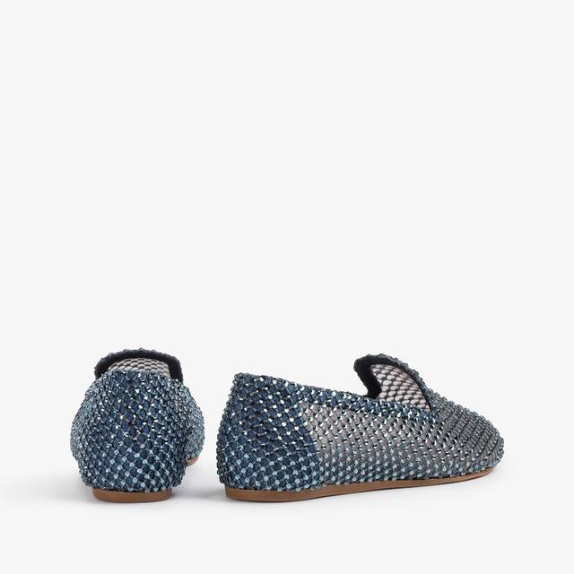 Le Silla Slipper gioiello rete blu denim e Cristalli Sconti VIP
