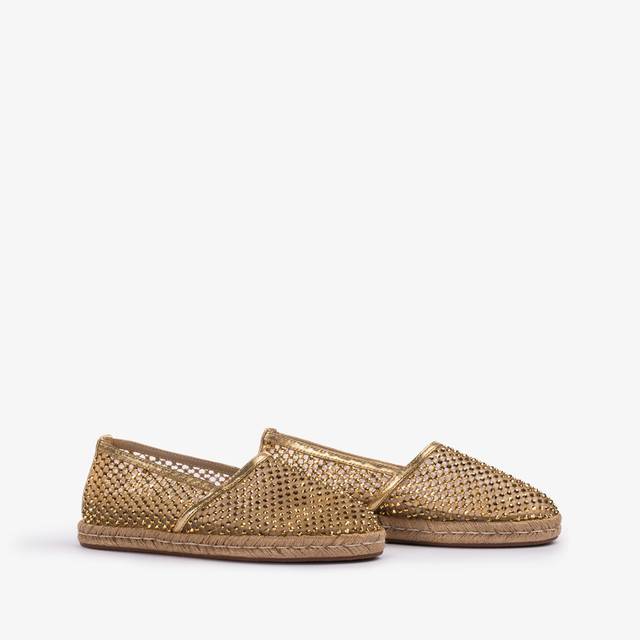 Le Silla Espadrilla gioiello rete oro con Cristalli Prezzo basso