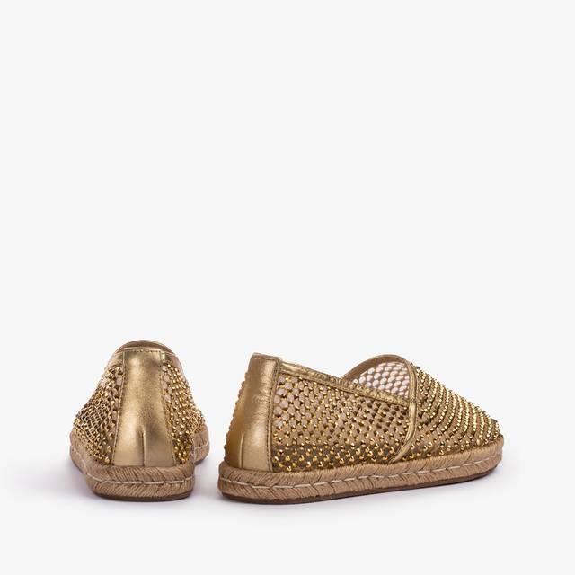 Le Silla Espadrilla gioiello rete oro con Cristalli Prezzo basso