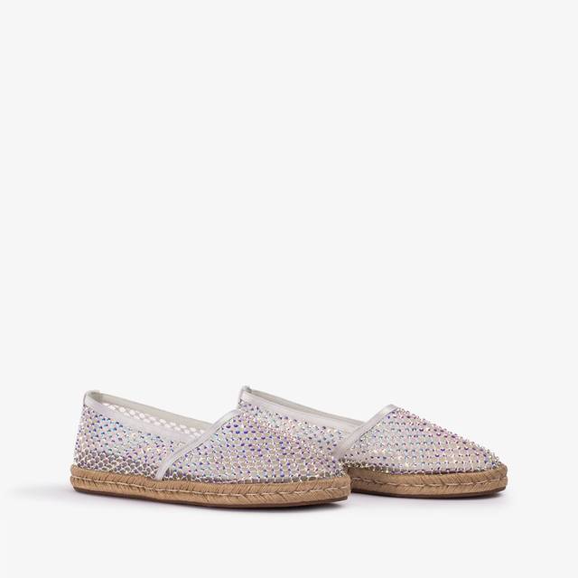 Le Silla Espadrilla gioiello rete bianca carta con Cristalli Super Saving Price