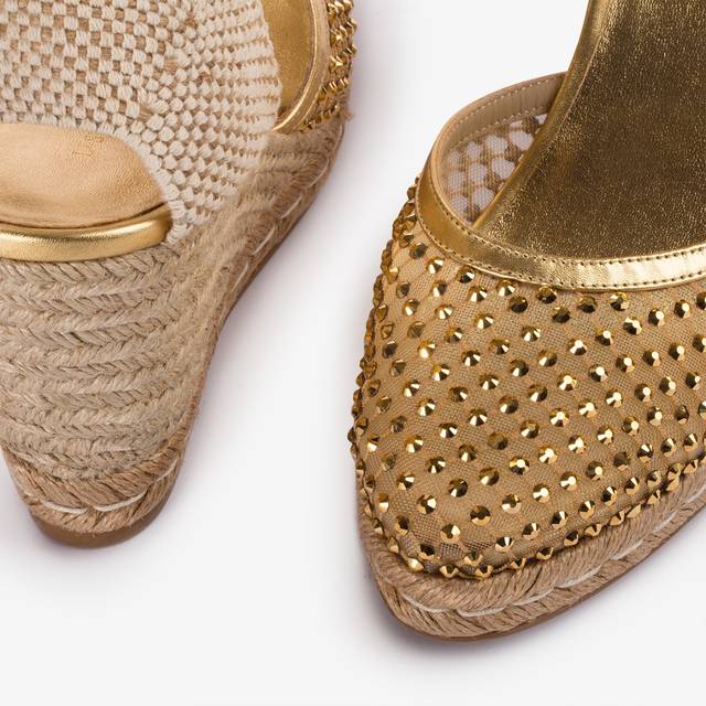 Le Silla Campesina gioiello con zeppa rete oro con Cristalli Ritorno libero
