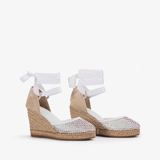 Le Silla Campesina gioiello con zeppa rete bianca carta con Cristalli Rilascio limitato
