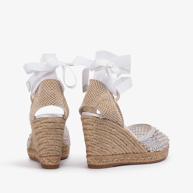 Le Silla Campesina gioiello con zeppa rete bianca carta con Cristalli Rilascio limitato