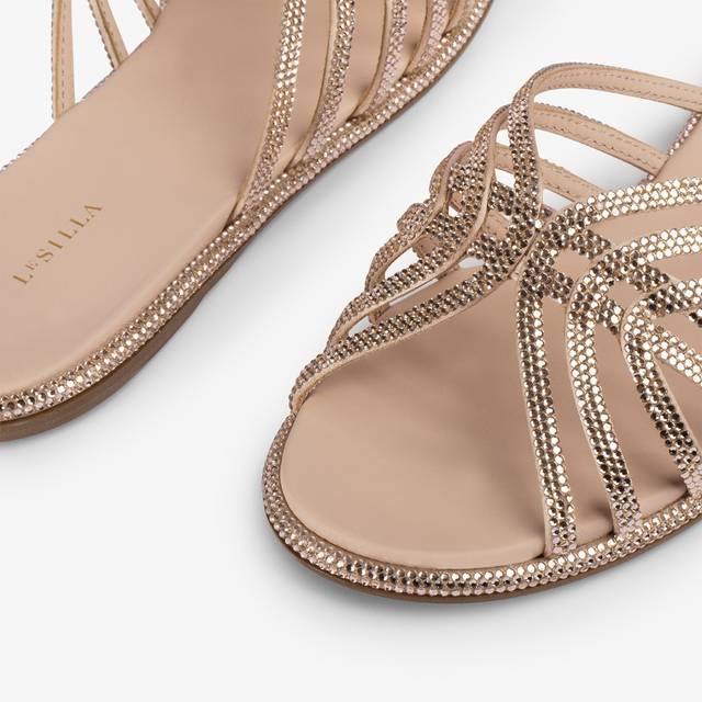 Le Silla Sandalo raso nude skin con Cristalli Ultimo giorno