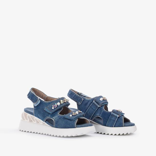 Le Silla Sandalo Wave denim blu Fino al 50% di sconto