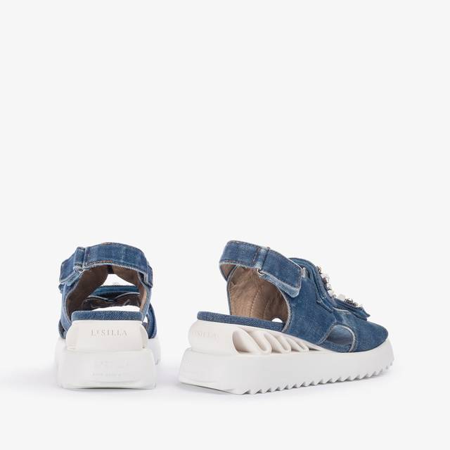 Le Silla Sandalo Wave denim blu Fino al 50% di sconto