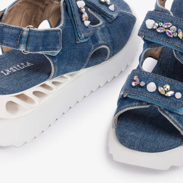 Le Silla Sandalo Wave denim blu Fino al 50% di sconto