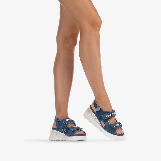 Le Silla Sandalo Wave denim blu Fino al 50% di sconto