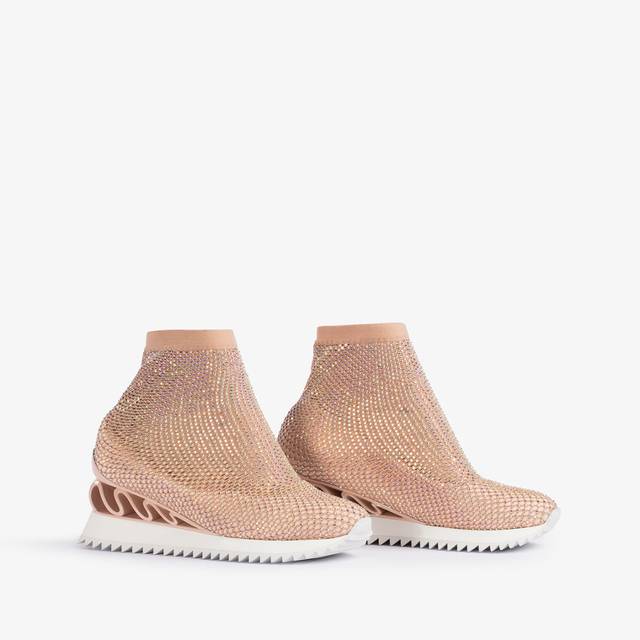 Le Silla Scarpa running rete e Cristalli nude skin Sostegno trimestrale