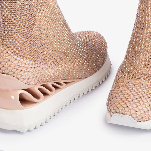 Le Silla Scarpa running rete e Cristalli nude skin Sostegno trimestrale