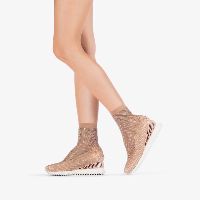 Le Silla Scarpa running rete e Cristalli nude skin Sostegno trimestrale