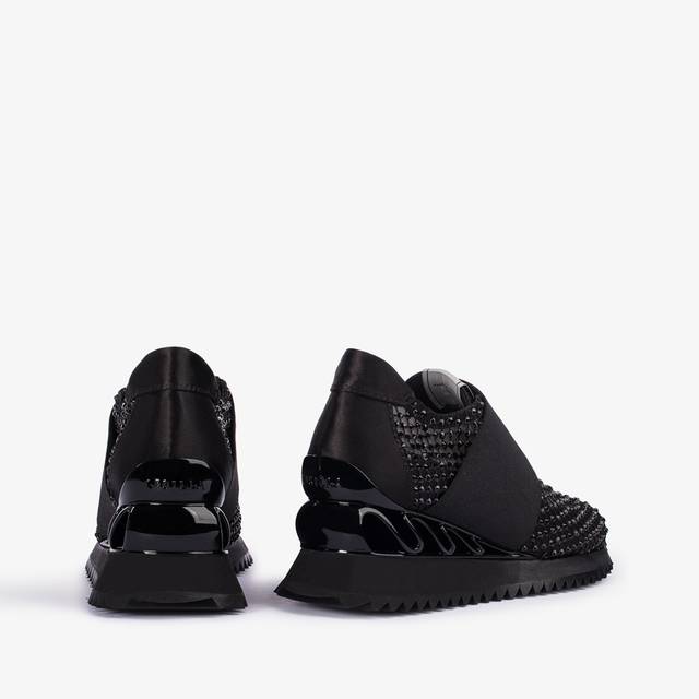 Le Silla Scarpa running raso, rete e Cristalli nero jet Solo un giorno rimasto