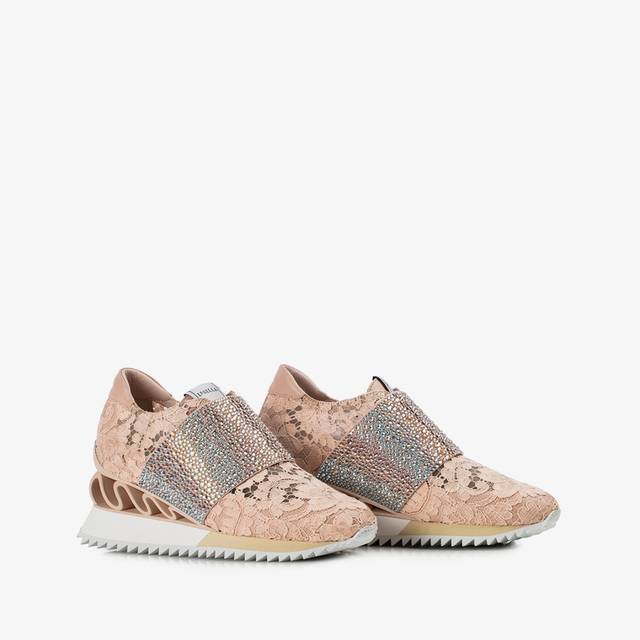 Le Silla Sneaker pizzo nude phard Officina