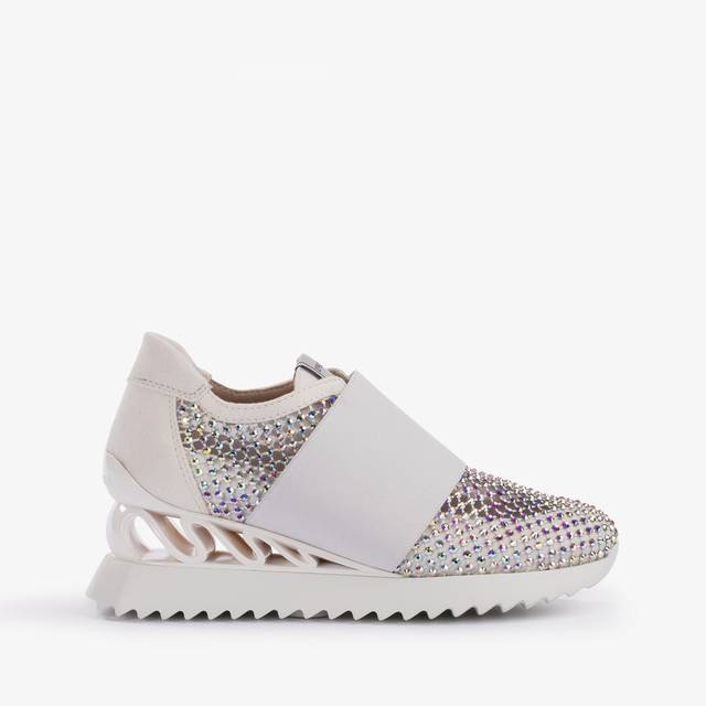 Le Silla Scarpa running denim, rete bianca carta e Cristalli Black Friday Prezzi