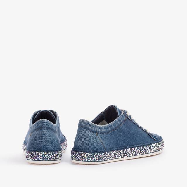 Le Silla Sneaker denim blu con Cristalli Italia