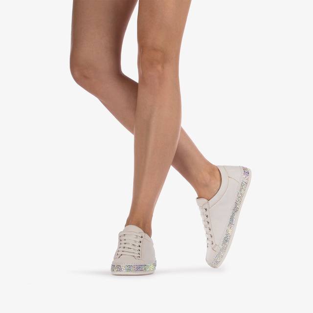 Le Silla Sneaker denim bianca carta con Cristalli In Linea
