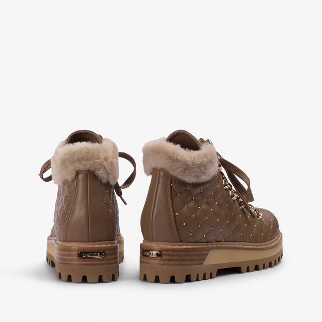 Le Silla Stivaletto trekking pelle marrone ginger con fodera montone Nuovo
