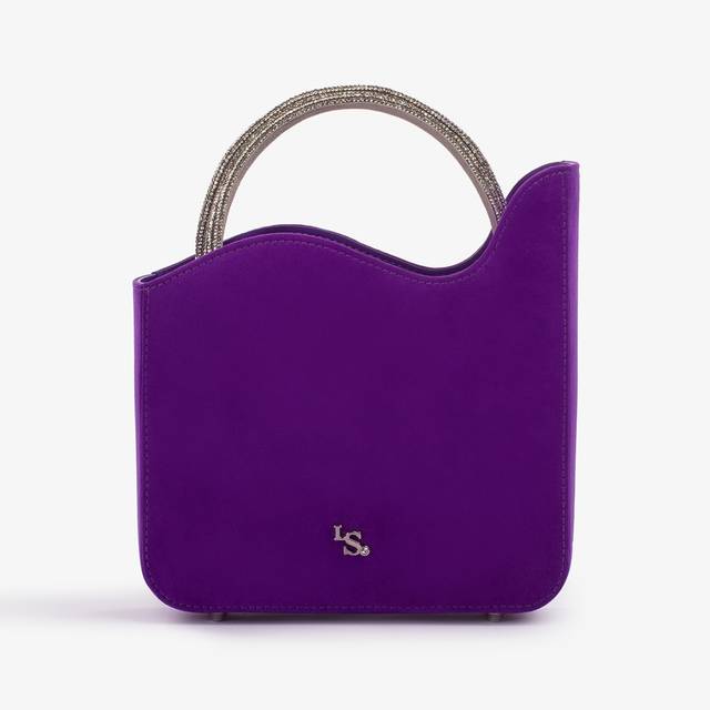 Le Silla Small bag camoscio viola queen e Cristalli Vendita