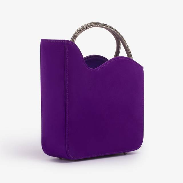 Le Silla Small bag camoscio viola queen e Cristalli Vendita