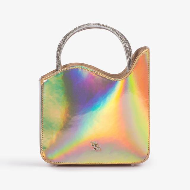 Le Silla Small bag iridescente nude e Cristalli Spedizione Gratuita