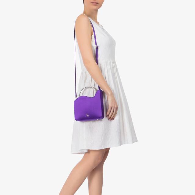 Le Silla Small bag raso viola kamala e Cristalli Negozi Online